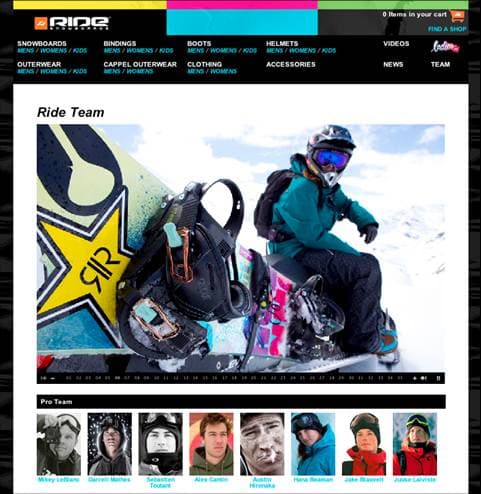 Ride Snowbnoards 11-12 チームラインアップとチームページリニューアルのお知らせ