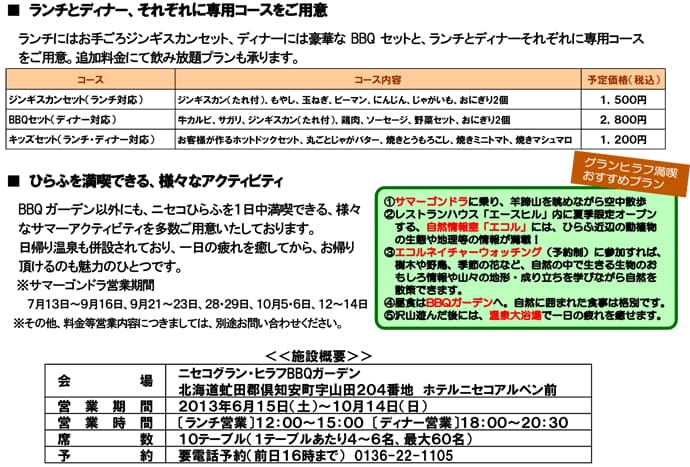 【ニセコグラン・ヒラフBBQガーデン】新登場!! - 画像3