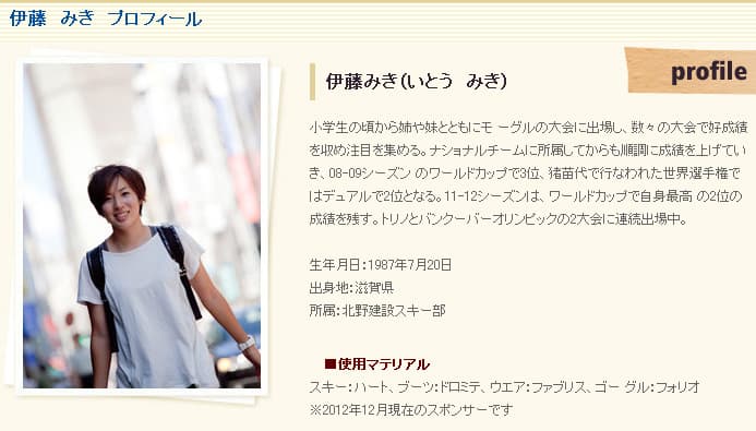 伊藤みき　フリースタイルスキーＷ杯モーグル　初優勝!!