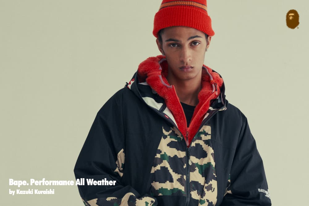 街から雪山までを繋ぐ。BAPE®×倉石一樹による機能美コレクション「BAPE® Performance All Weather」新作が発売へ