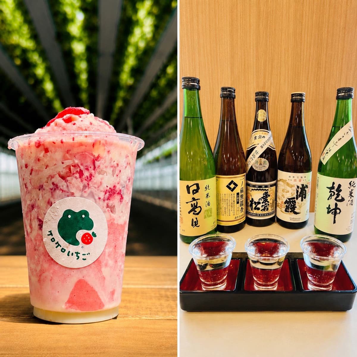 宮城の地酒5銘柄から3種を飲み比べ。七ヶ宿町産いちごの「いちごけずり」付き宿泊プラン