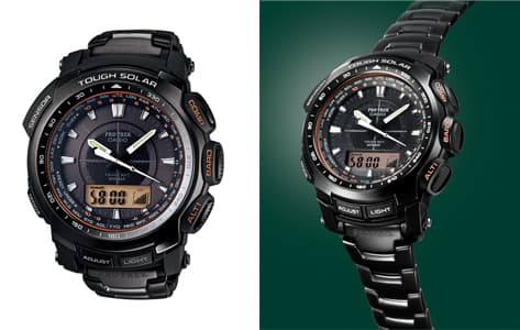CASIO/PROTREKより黒をベースにポイントカラーをあしらった『BLACK TITAN LIMITED』のNewモデルが登場！