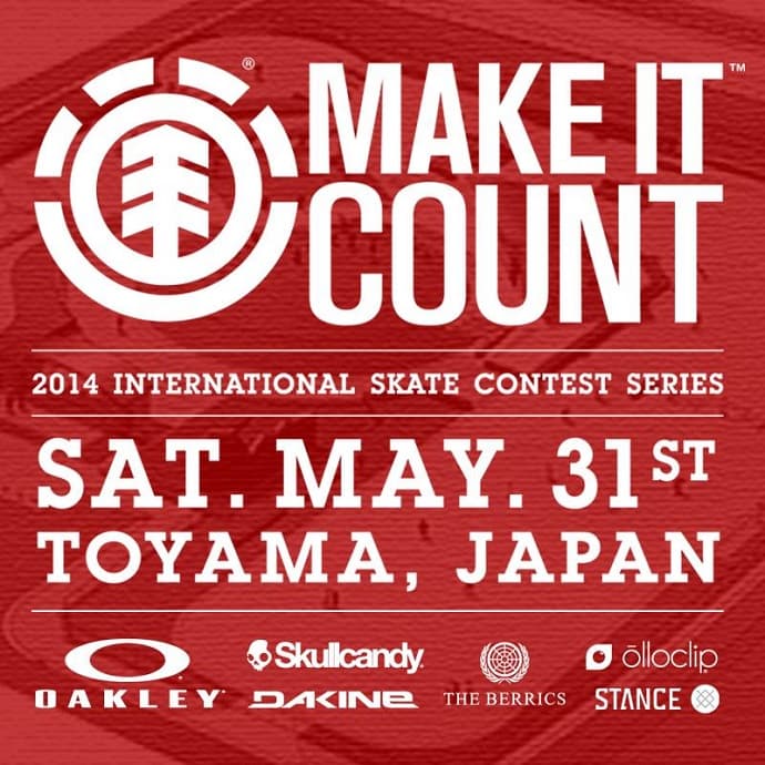 ELEMENT Make It Count 広島コンテスト動画UP & 5/31富山コンテストのお知らせ