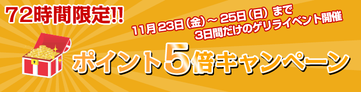 ★72時間限定! ポイント“5倍”キャンペーン★