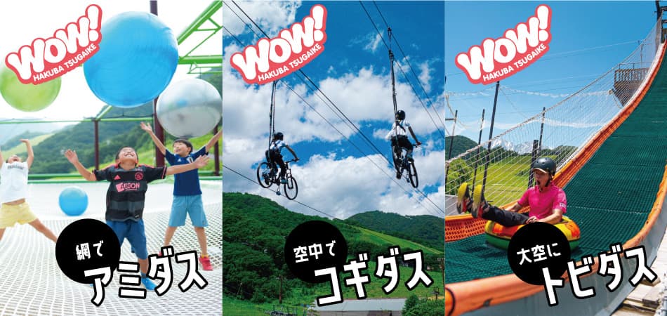 夏休みを楽しむために今すぐ予約を!長野「白馬つがいけWOW!」夏のアクティビティ事前予約受付中!