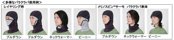 重ね着が出来る冬向けの目出帽「メリノスピンTM サーモ バラクラバ」発売!/finetrack - 画像2