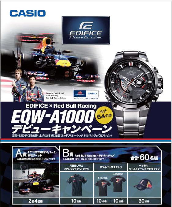 多機能クロノグラフ「EDIFICE」より操作性を追求したNewモデル「EQW-A1000」が8月登場/EDIFICE×Red Bull Racing - 画像2
