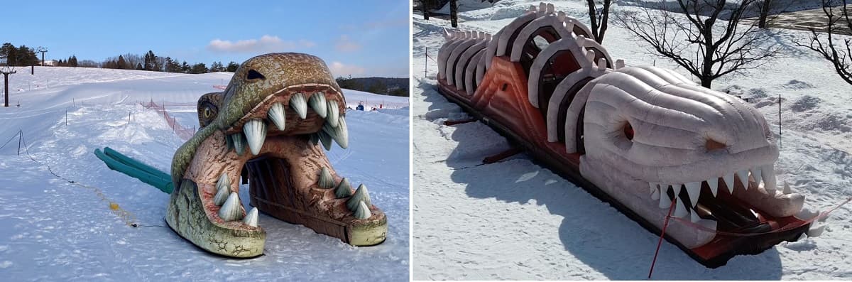 春も雪たっぷりの福井・スキージャム勝山で雪遊び!ビキッズパークに恐竜スライダー登場